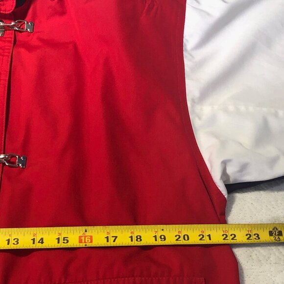 London Fog Jacket Red/White/Blue Women’s Size Med Full Zip W ClaspMetal Closures - Picture 7 of 10